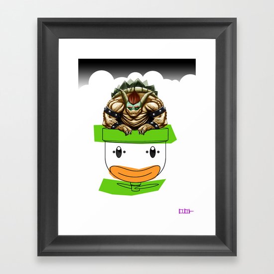 King Koopa & His Clown Car Framed Art Print