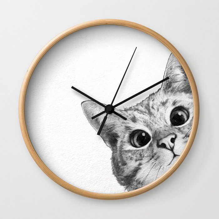sneaky cat Wall Clock