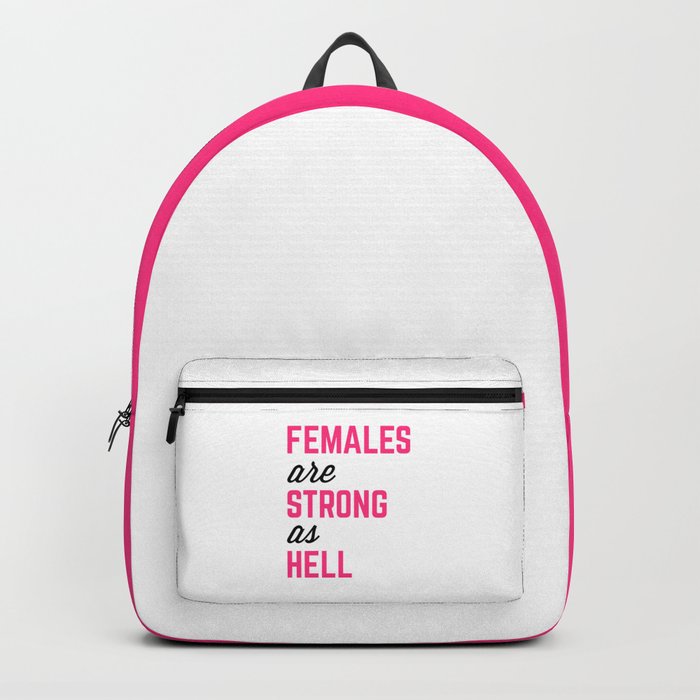 Females Strong Hell Gym Quote Backpack