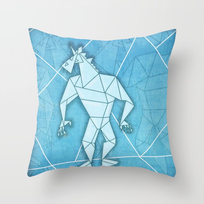 Crystal Warrior Unicorn Throw Pillow
