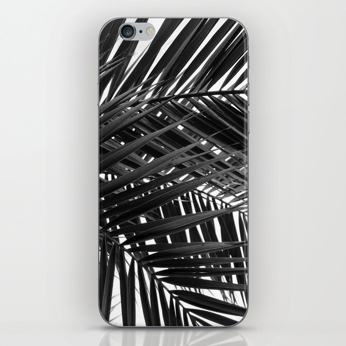 Tropical Palm Leaves - Black and White Nature Photography iPhone Skin