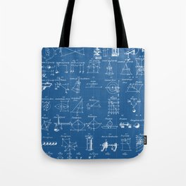 Table Of Engineering And Mechanics Blueprint Artwork Tote Bag