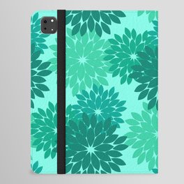Modern Floral Kimono Print, Turquoise, Teal and Aqua  iPad Folio Case