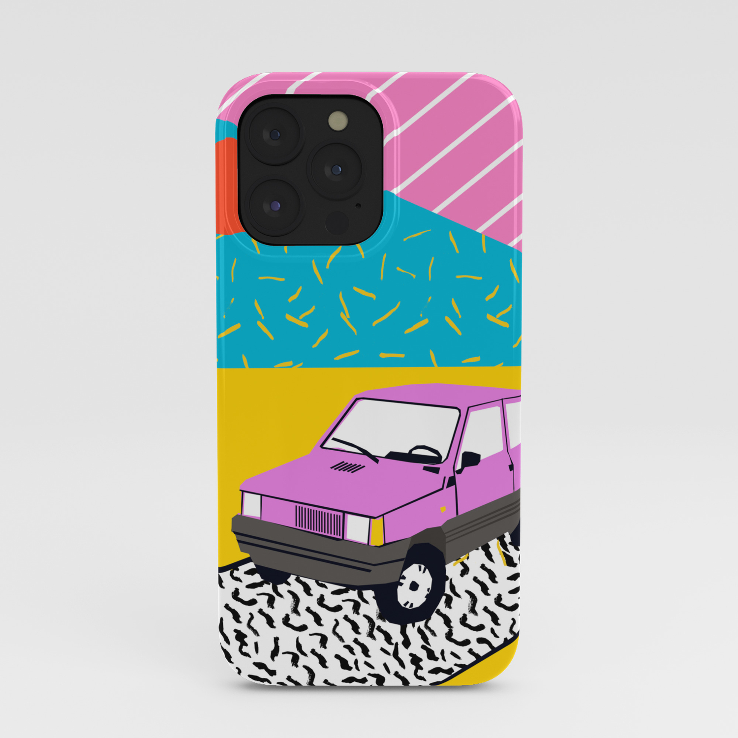 Amped Throwback 80s Memphis Vintage Cars Sunset Socal California Beach Life Iphone Case By Wacka Society6