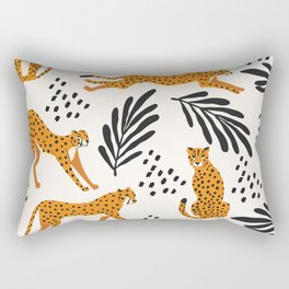 Cheetahs pattern on white Rectangular Pillow