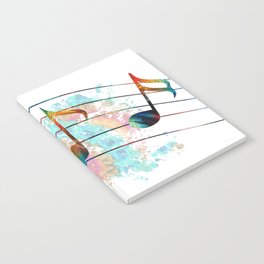 Magical Musical Notes - Colorful Music Art by Sharon Cummings Notebook