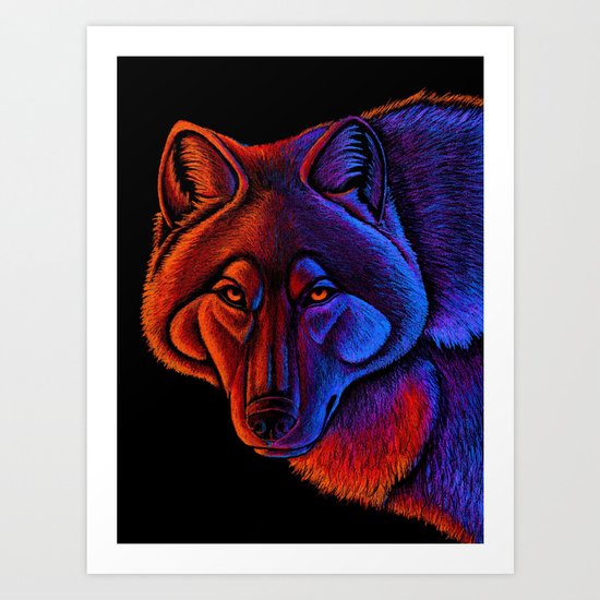 Fire Wolf Art Print