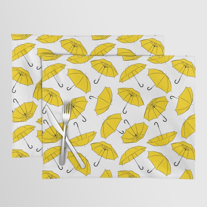 Yellow Umbrella pattern Placemat