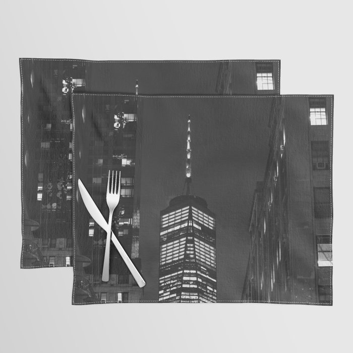 Night Views in NYC | Black and White Travel Photography | New York City Placemat