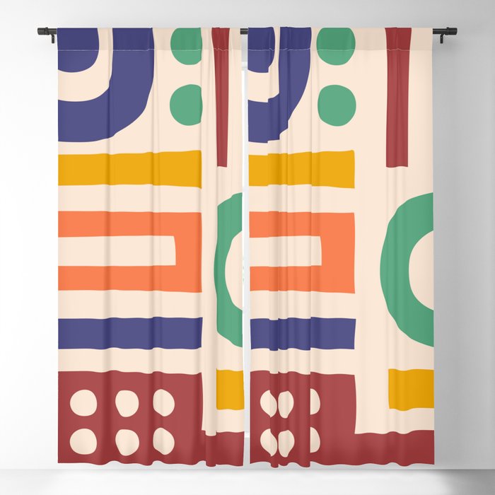 Mid Century Modern Abstract Composition 113 Blackout Curtain
