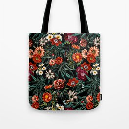 Marijuana and Floral Pattern Tote Bag