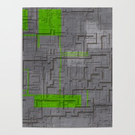 Abstract grey square Poster