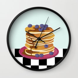 Diner Style Pancakes Wall Clock