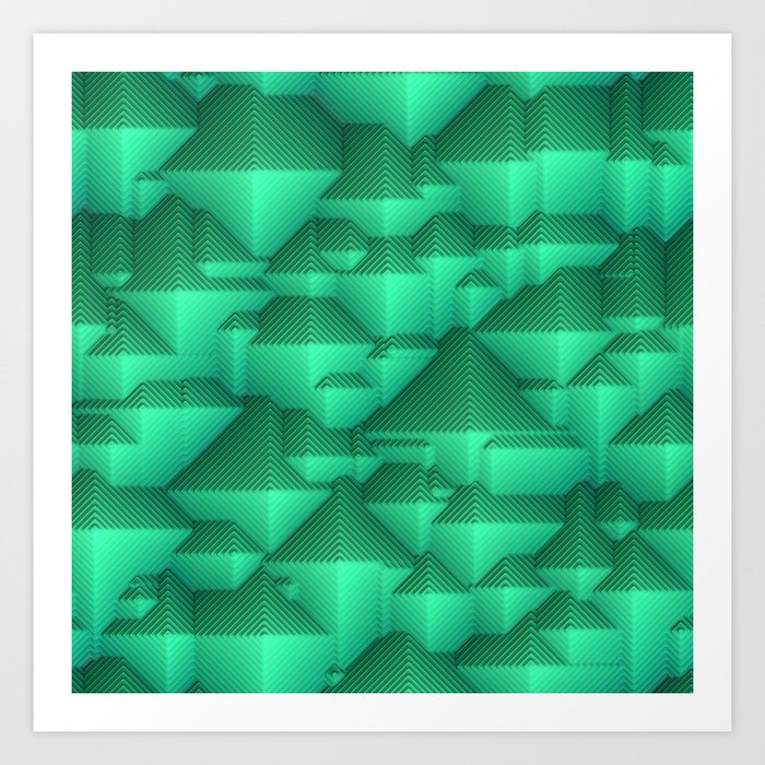 Green Pyramid Art Print