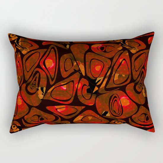 Abstract red black pattern stone texture Rectangular Pillow