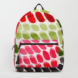 Colorful Rainbow Aquatic Watercolor Pattern Fish Scales Pattern Cactus Green Watermelon Red Backpack
