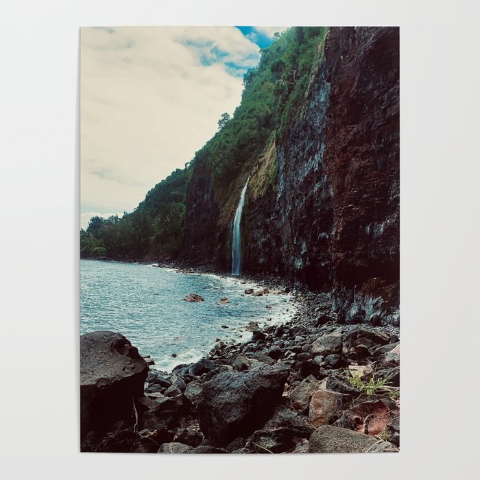 Hawaiian Waterfall - Vintage Poster