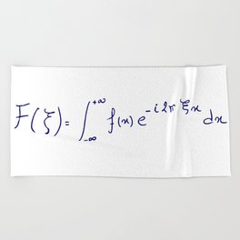 Fourier transform equation handwritten Beach Towel