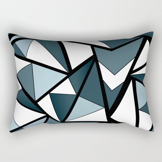 Geometric pattern in grey and white tones . Rectangular Pillow