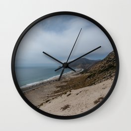 Scenic panoramic aerial Point Mugu vista Wall Clock | Coast, Beach, Panoramic, Sand, Landscape, Pacific, Coastine, Dune, Ocean, Sky 