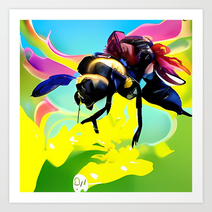 Abstract AI generative ART - Pollinate 9 Art Print