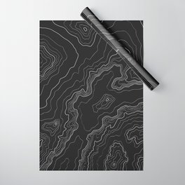 Black & White Topography map Wrapping Paper