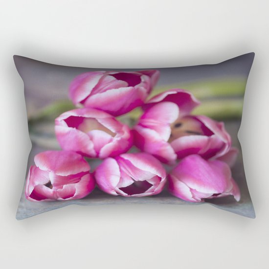 Beautiful Red Tulips Rectangular Pillow