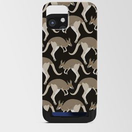 Kangaroo on dark, black background iPhone Card Case