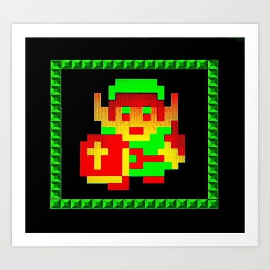 The Legend of Zelda (Link with Shield) Art Print