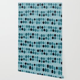 Stacked stones - teal Wallpaper