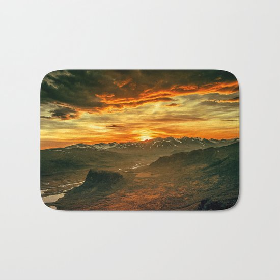Mountains Ablaze Bath Mat