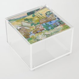 Vincent van Gogh's Farms near Auvers (1890) famous landscape painting Acrylic Box