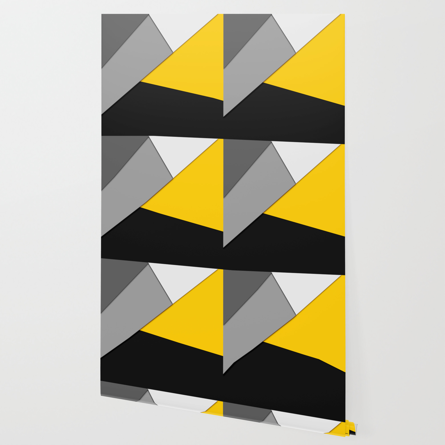 Simple Modern Gray Yellow And Black Geometric Wallpaper By