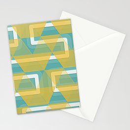 Yellow Blue Art Deco No1 Stationery Card