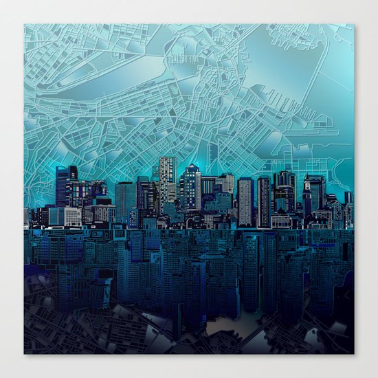 boston city skyline Canvas Print