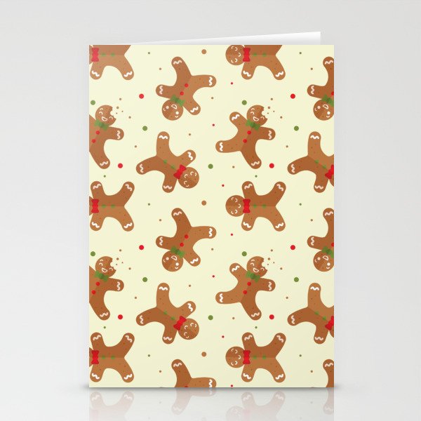 Christmas Pattern Retro Gingerbread Cookie Stationery Cards