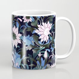 Blue Floral Pattern Coffee Mug