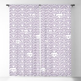 Kawaii neko japanese seigaiha Blackout Curtain