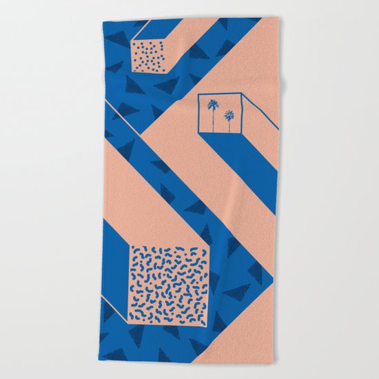 palm geometry Beach Towel