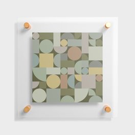 Retro Geometric Abstract Art Forest 2 Floating Acrylic Print