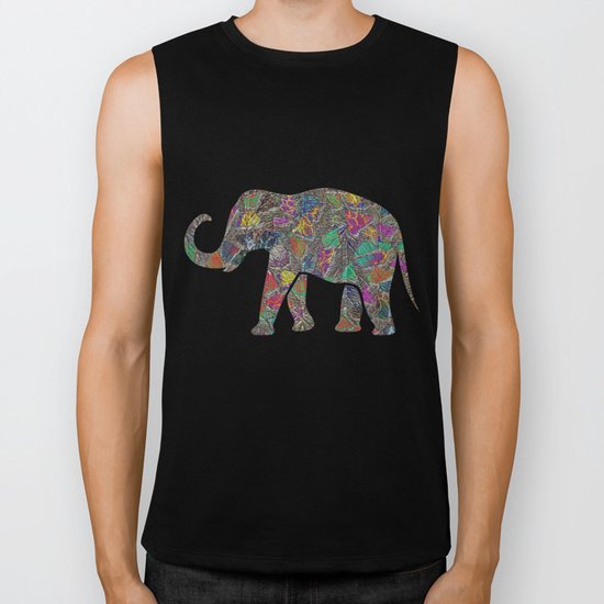 Animal Mosaic - The Elephant Biker Tank