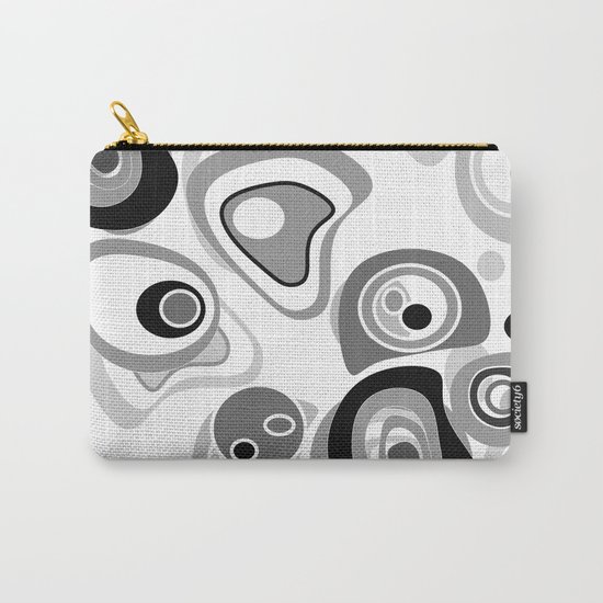 Abstract black white gray polka dot pattern 2 Carry-All Pouch