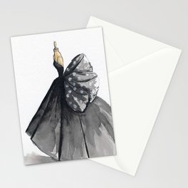 Polka Dot Watercolor Fashion Gown Stationery Cards