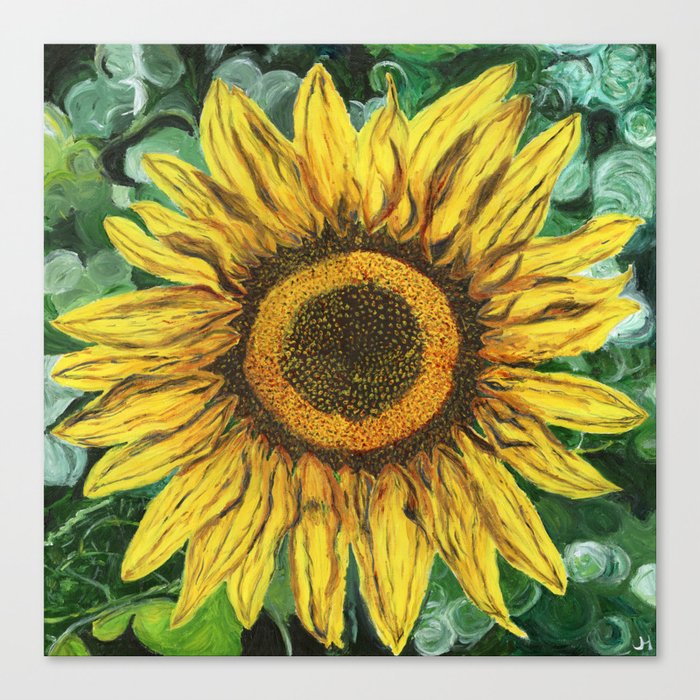 Giant Sunflower Painting Canvas Print