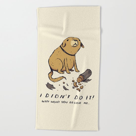 guilty dog Beach Towel