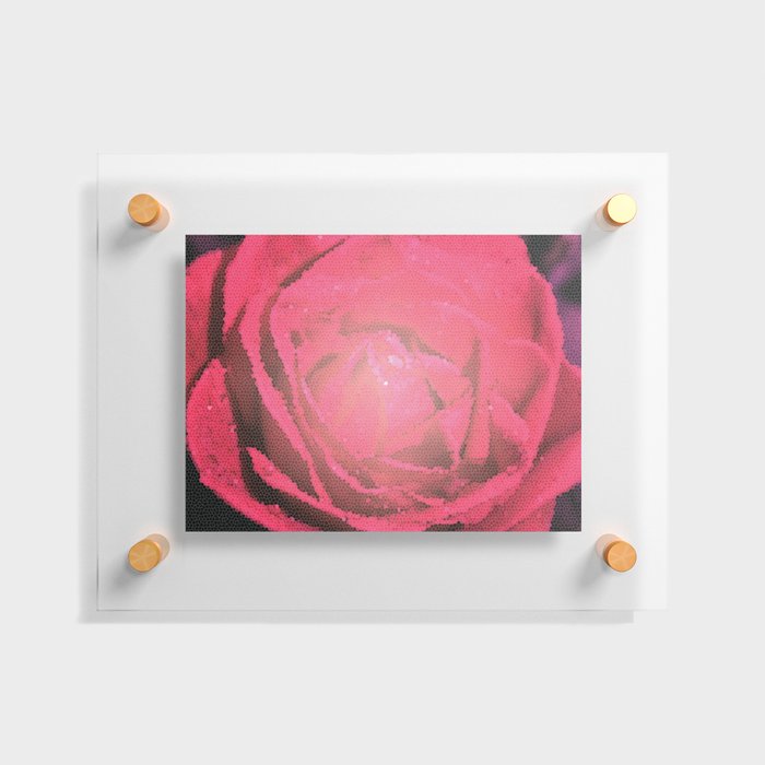 Mosaic Rose Red Floating Acrylic Print
