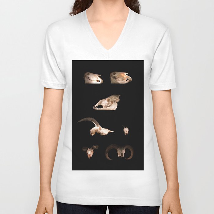 Skull Cabinet V Neck T Shirt