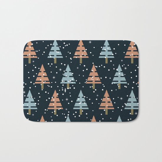 Winter. Christmas tree . Bath Mat