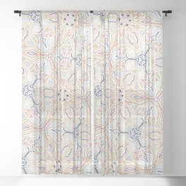 Modern mosaic mandalas Sheer Curtain