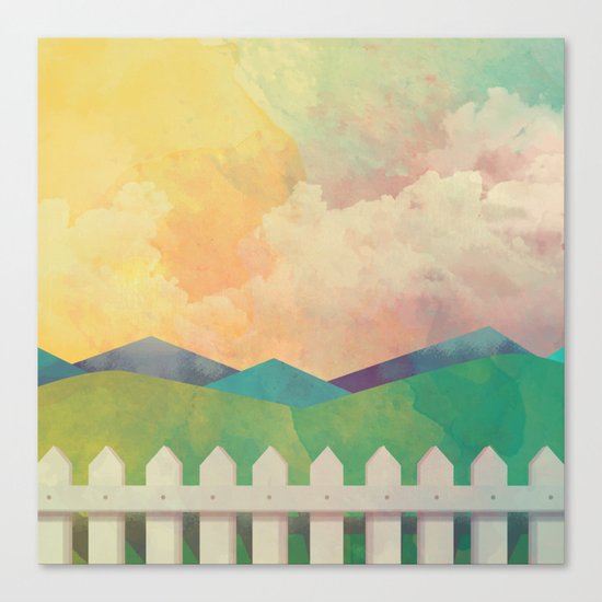 Watercolor Farm Canvas Print
